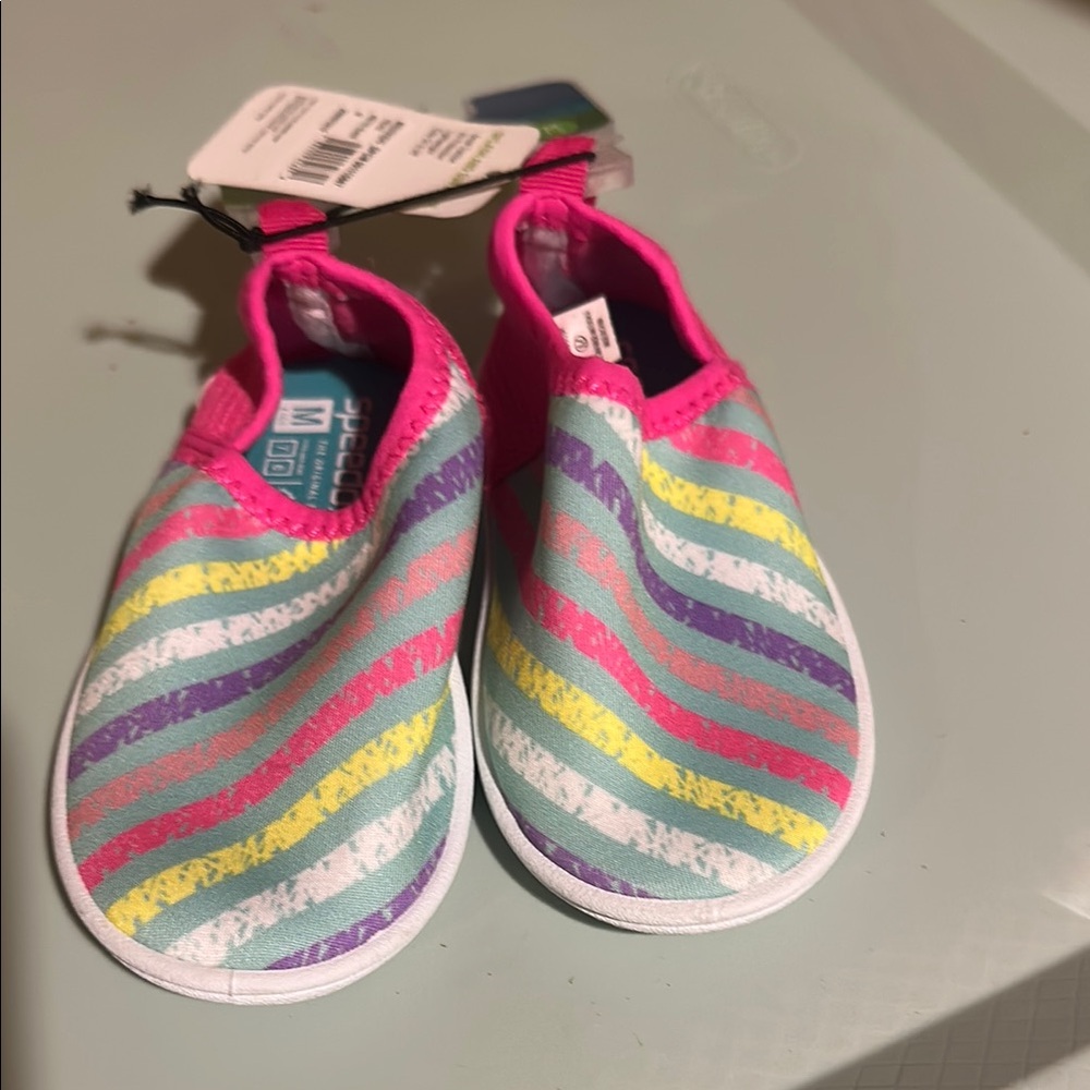 Speedo Pink and Green Water Shoes Slip-On Style